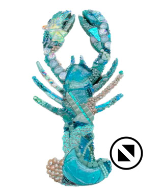 blue lobster,  mosaic art
