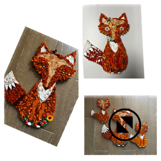 Foxes, mosaic art